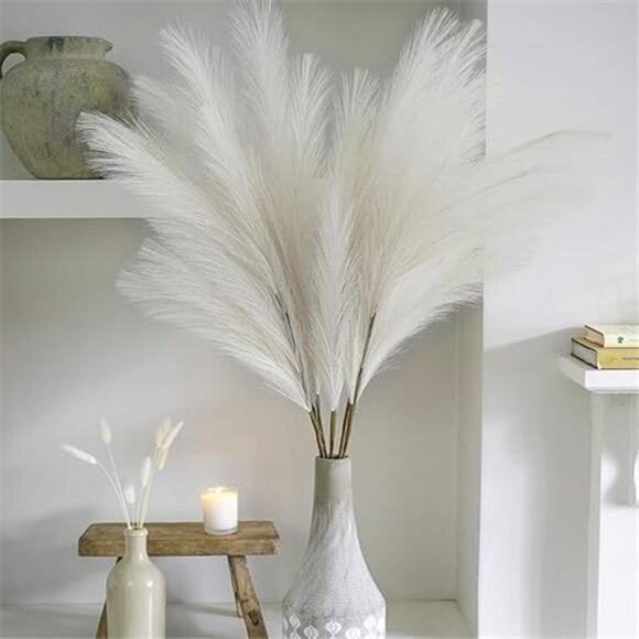 10 Stems Pampas Grass Decor - 38'' Faux Pampas Grass Decor Tall Pampas Grass - Picture 7 of 7